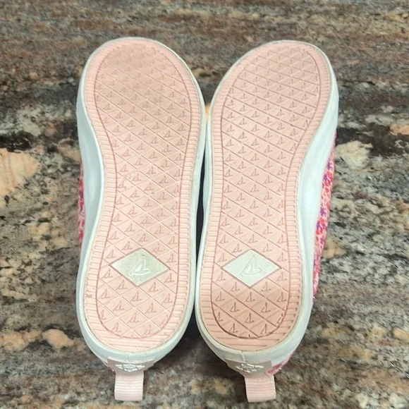 58. Sperry, Crest Vibe Floral Pink Boat Shoes Women’s Sz. 9.5 W. Leather laces - Picture 3 of 15
